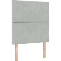 vidaXL LED Hoofdbord Lichtgrijs 80 cm Fluweel