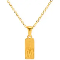 Marama - Ketting Letter M Goud Glitter - stainless steel - gold plated - tijdloos - nikkelvrij - letter M - persoonlijke ketting - letterketting - liefde - damesketting met hanger