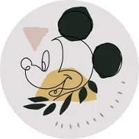 Komar Fotobehang Zelfklevend vlies - Mickey Modern Art - Afmeting 125 x 125 cm