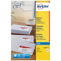 Avery Zweckform AVERY Verzendetiketten voor inkjet J8159-25 Permanent klevend A4 Wit 63,5 x 33,9 mm 25 Vellen à 24 Etiketten