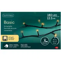 Lumineo Basic Kerstverlichting 180LED Champagne Zwart zwart Kunststof