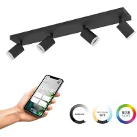 Eglo connect.z Melitello-Z Smart Spot - LED - 68 cm - Zwart - Instelbaar RGB & wit licht - Dimbaar - Zigbee