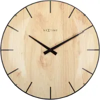 Nextime - 3249 - Wandklok - 35cm - zwart - Edge Wood Dome