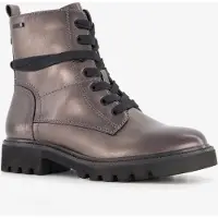 Softline dames veterboots metallic grijs maat 38