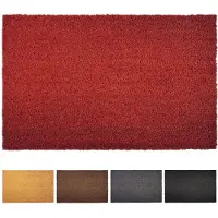 Karat Deurmat Kokos - Voor Binnen en Buiten - Deurmat van Kokos - Vuilvangmat voor Voordeur - Antislip - Voetschraper - Schoonloopmat Naturel - Rood - 30 mm - 40 x 60 cm
