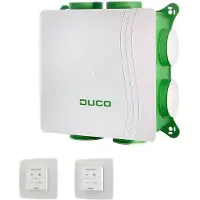Duco DucoBox Silent 2.0 All-In-One CO2 BD - 400 m3/h - Randaarde - ingebouwde vochtsensor + afstandsbediening RF + CO2 ruimtesensor
