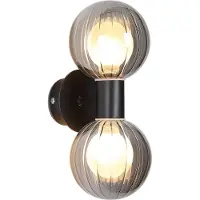 Searchlight Wandlamp Luminsphere zwart dubbel