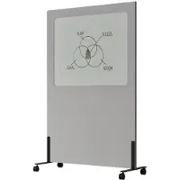 Smit Visual Mobiel whiteboard/akoestisch paneel Silva - 200x120 cm - Lichtgrijs