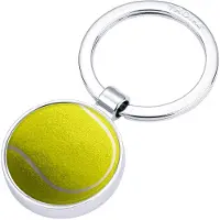 Troika Sleutelhanger Motief: TENNIS, rond, metaalgietwerk, glanzend, meerkleurig / zilverkleurig