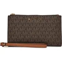 Michael Kors Dames Jet Set canvas leren portemonnee bruin (OSFA), Casual, Leer 32F1GJ6W4B