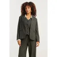 Smashed Lemon Grijs en wit pinstriped blazer |