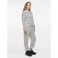 Pieces Dames huispak loungewear gestreept wit/zwart
