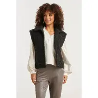 Smashed Lemon Damesbouclé gilet met kraag |