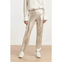 Smashed Lemon Damesglanzende metallic broek |