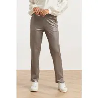 Smashed Lemon Damesglanzende metallic broek |