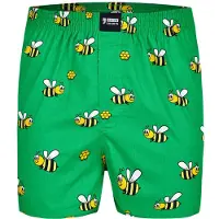 Happy Shorts X heren wijde boxershort met binnenbroek bijen print