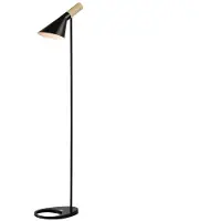 QUVIO Vloerlamp Scandinavisch - Verstelbare kap - Zwart en bruin
