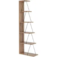 CALICOSY Hoekrek 6 planken, dennenhout en zwart decor, h150 cm tlos