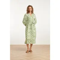 Smashed Lemon 25032 v-hals midi jurk met slangenprint |