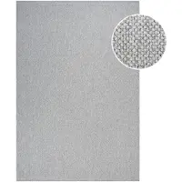 Muratap Lora plus laagpolig effen vloerkleed geweven design grijs- 140x200 cm