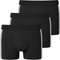 Schiesser Boxershorts 95/5 met stoffen band 3-Pack zwart