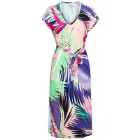 &Co Woman &co women jurk valerie leaf turquoise multi