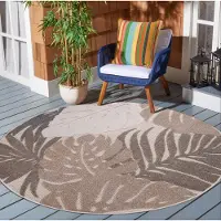 Muratap Binnen en buiten rond vloerkleed floral outdoor laagpolig tapijt 150 cm rond
