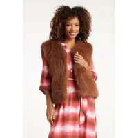 Smashed Lemon Bruin faux fur gilet |