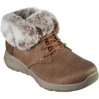 SKECHERS Dames Slip-ins On the Go Joy Cozy Charm Enkellaarsjes bruin (39), Stof, Plat, Geen, Casual 144803