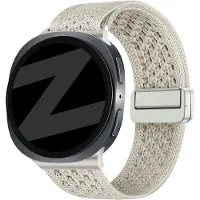 Bandz Vintage nylon bandje geschikt voor Samsung Galaxy Watch 9 (40/44mm) / Watch 8 (40/44mm) / 8 Classic (46mm) – comfortabel en lichtgewicht horlogebandje met vintage look (Sterrenlicht)