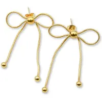 Marama - oorbellen strikje goud - damesoorbellen - oorstekers - stainless steel - gold plated - strikjes