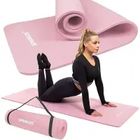 Springos Yoga Mat | 61 x 183 x 1 cm | Roze