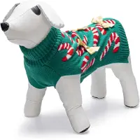 Beeztees Kersttrui Candy Canes - Hondentrui - Polyester - Groen - S- 23 cm