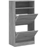vidaXL Schoenenkast 60x34x116 cm bewerkt hout grijs sonoma eikenkleur