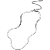 Marama - ketting Valentina zilver - platte damesketting - collier - rvs zilver plated - cadeau dames - nikkelvrij
