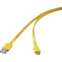 Renkforce RF-6721076 USB-kabel USB 2.0 USB-C stekker, USB-A stekker 1.00 m Geel Met meetlint-opdruk (metrisch)