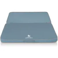 Knuffelwuff Opvouwbare reismat orthopedisch Tacoma van velours met handgeweven uiterlijk 140 x 120 cm lichtblauw