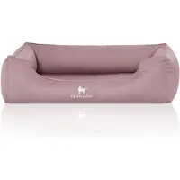 Knuffelwuff orthopedisch waterafstotend hondenbed Leon van velours met handgeweven karakter XXL 120 x 85cm roze