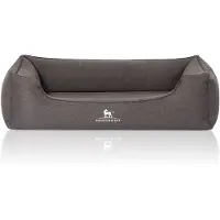 Knuffelwuff orthopedisch hondenbed Leano van velours met handgeweven karakter XXL 120 x 85cm zwart