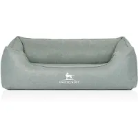 Knuffelwuff orthopedisch hondenbed Luisa van velours met fijn handgeweven karakter Sunshine Edition M-L 85 x 63cm petroleumkleurig