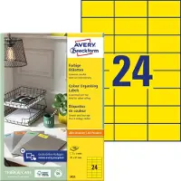 Avery Zweckform universele etiketten, 70 x 37 mm, geel, permanent klevend, 240 etiketten, 10 vellen - 2 stuks