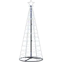 vidaXL LED kerstboom met 390 LED met grondpennen Koudwit 250 cm IJzer