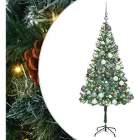 vidaXL Kunstkerstboom met 300 LED Groen 180 cm PVC en Staal