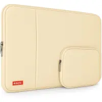 BOTC Laptophoes 15.6 inch - 2-delige Extra Vak - Laptopsleeve met Etui - Laptophoes/ Sleeve - Geel