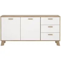 Ebuy24 Dressoir met 2 deuren, 3 lades eikendecor en wit b147,2 cm storm