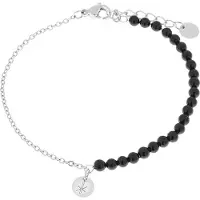 Label Kiki Armband half half black silver