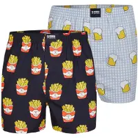 Happy Shorts 2-pack wijde boxershorts bier + friet