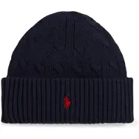 Ralph Lauren gebreide muts donkerblauw Jongens Katoen Logo