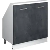 Vicco R-Line Keukenkast voor schuine wand – 80 cm met 2 deuren Zwart beton/wit
