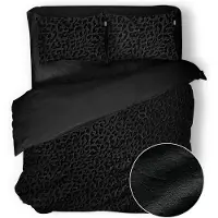 Eleganzzz Dekbedovertrek Micro Mink Leopard - black 240x200/220cm